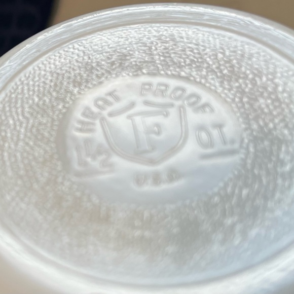 Vintage Federal Glass Blue Flowers Milk Glass Stacking Bowl - Picture 5 of 5